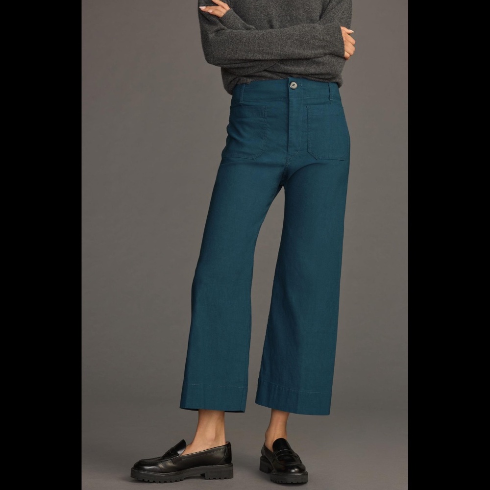 Anthropologie The Colette Cropped Wide-Leg Pants by Maeve